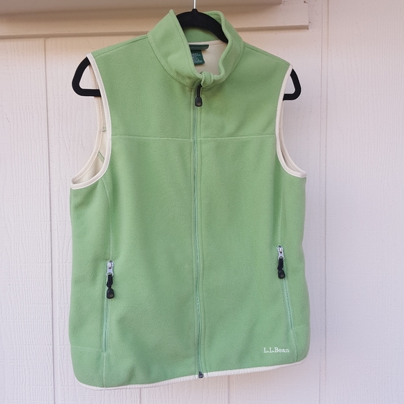 M L.L. BEAN VINTAGE ZIP UP MINT OR SAGE GREEN FLEECE VEST - Picture 10 of 11